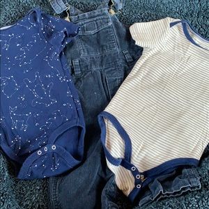 Bundle: Overalls with two Onesies